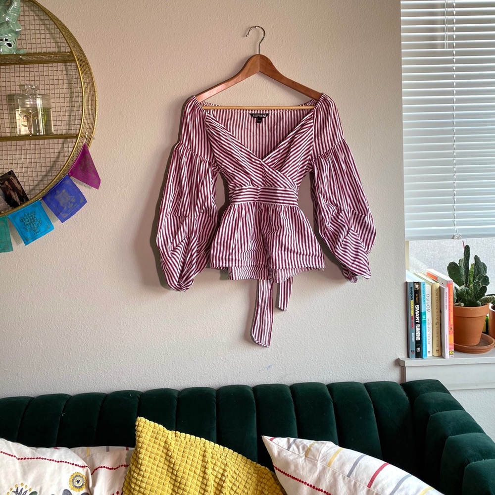 Express off the shoulder bell sleeve blouse